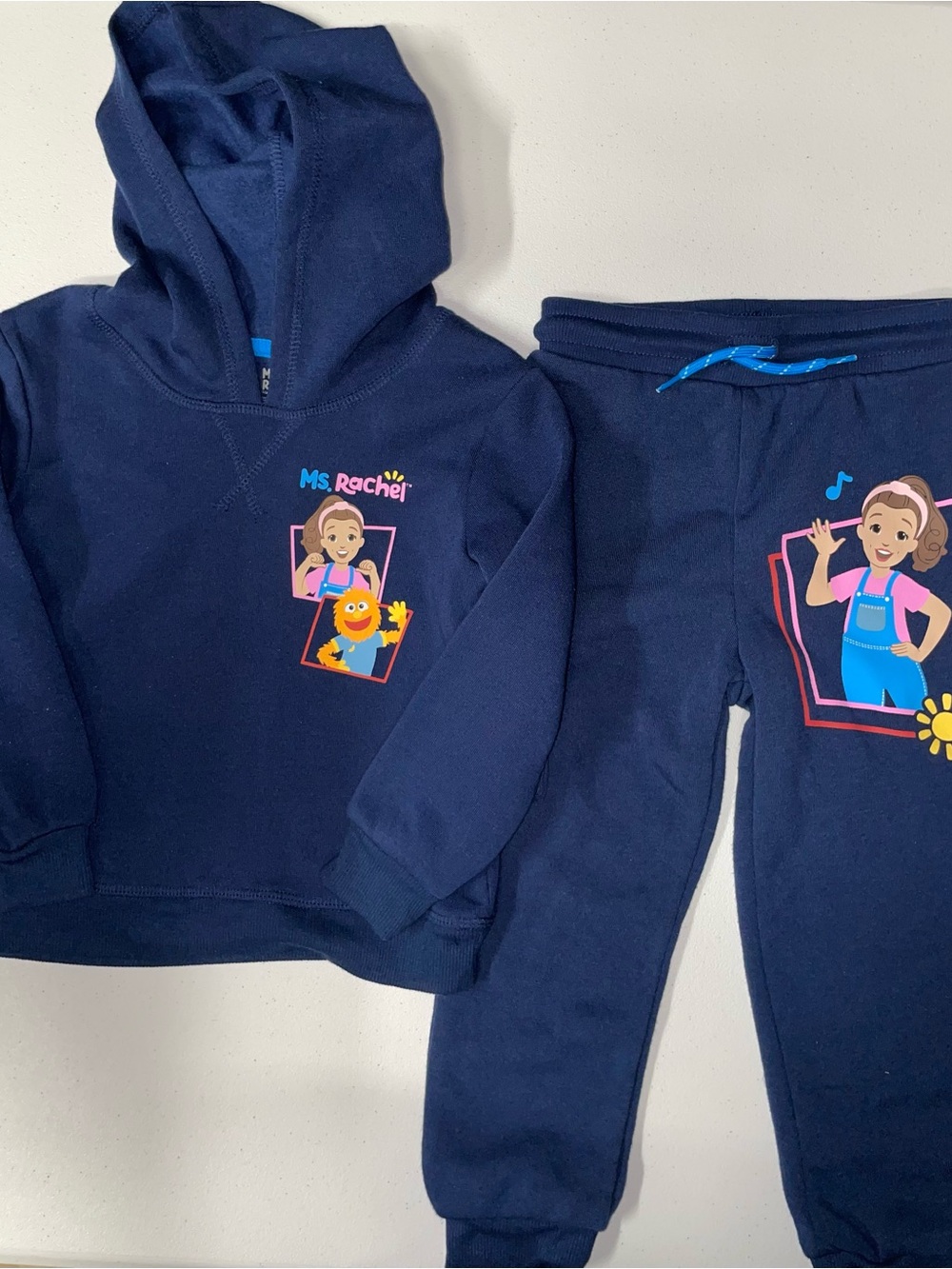 Ms. Rachel: Navy Sweatpants & Sweater/Hoodie Set (3T)
